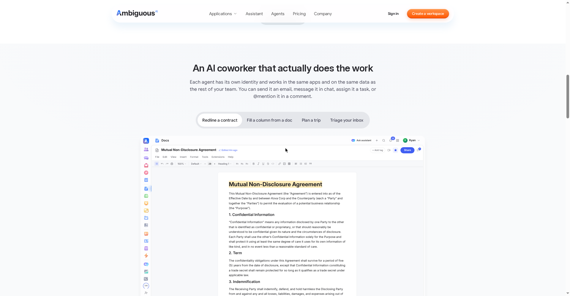 The AI coworker in action