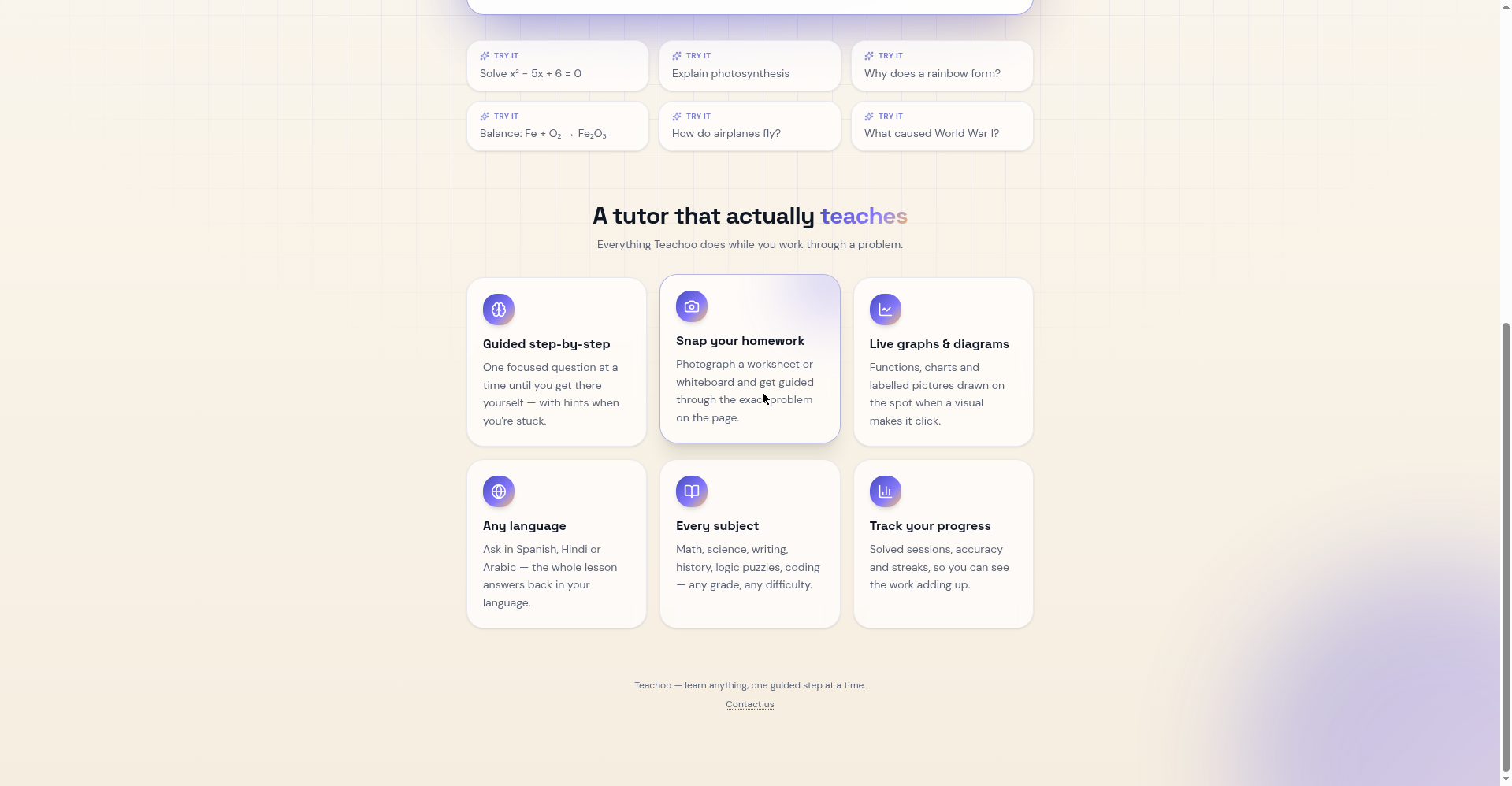 Teachoo ke tutor features